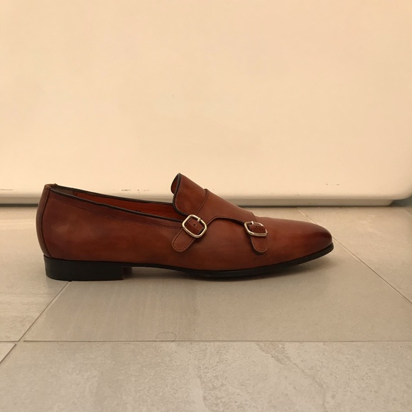 Santoni hand made double monk strap shoes - Picture 3 of 5